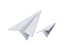 Ilustração de aviões de papel, símbolo de comunicação rápida e leve entre o cliente e o Poupança no Minuto.