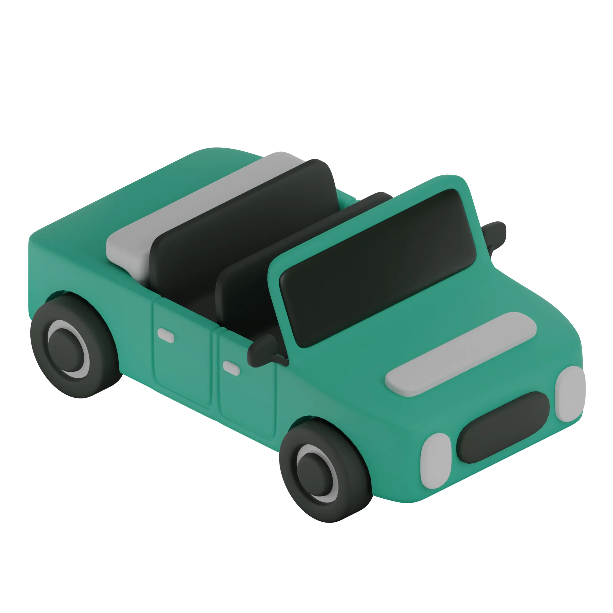 Ícone de um carro descapotável verde, representando o simulador de crédito auto.